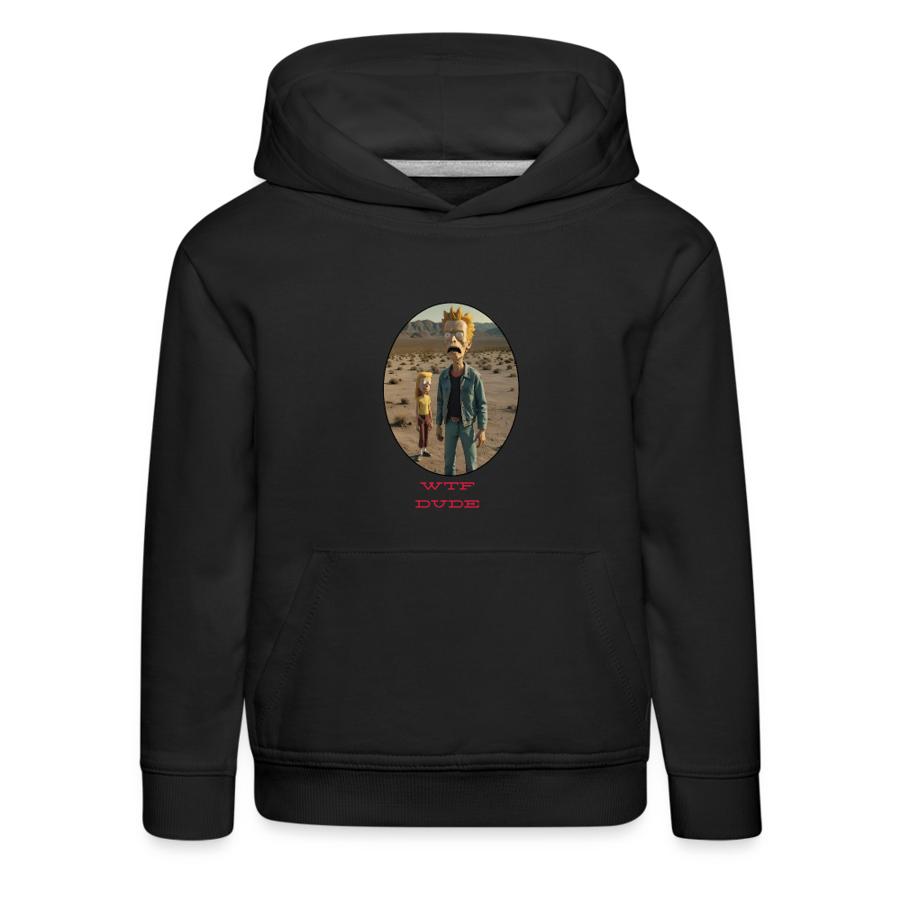 WTF DUDE!! - CHILDREN'S PREMIUM HOODIE - black