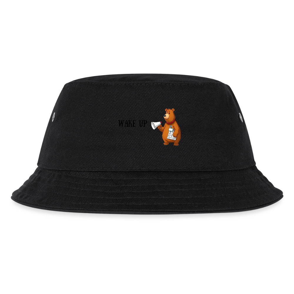 WAKE UP - CHICLREN'S BUCKET HAT - black