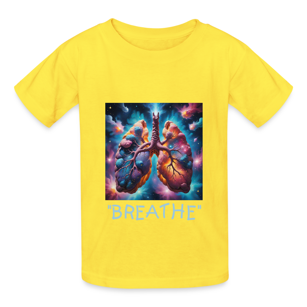 "BREATHE" CHILDREN'S T-SHIRT - yellow