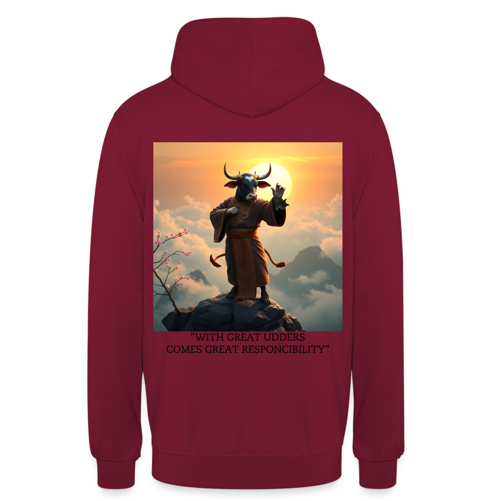 "WITH GREAT UDDERS" WOMEN'S HOODIE - bordeaux