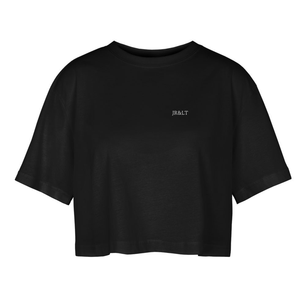 THIS WEATHER IS NUTS!! - WOMEN'S OVERSIZED CROP TOP - black