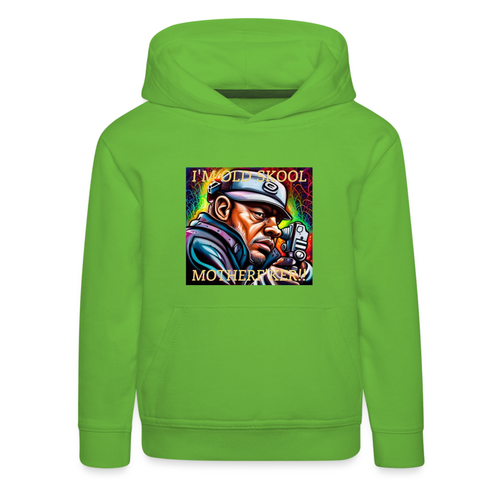 I'M OLD SKOOL MOTHERF'KER!! CHILDREN'S HOODIE - light green