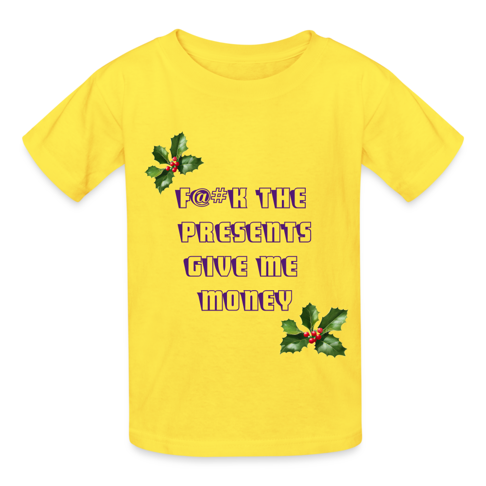 GIVE ME MONEY - CHILDREN'S T-SHIRT - yellow