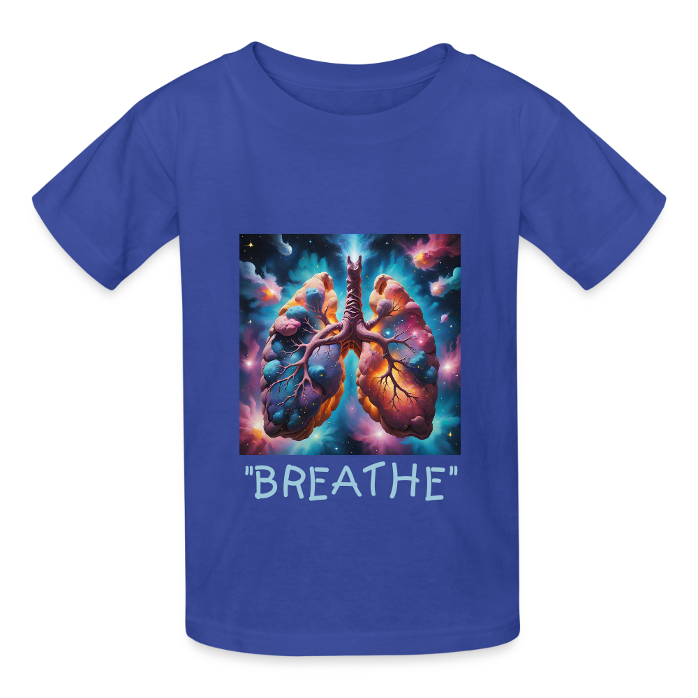 "BREATHE" CHILDREN'S T-SHIRT - royal blue