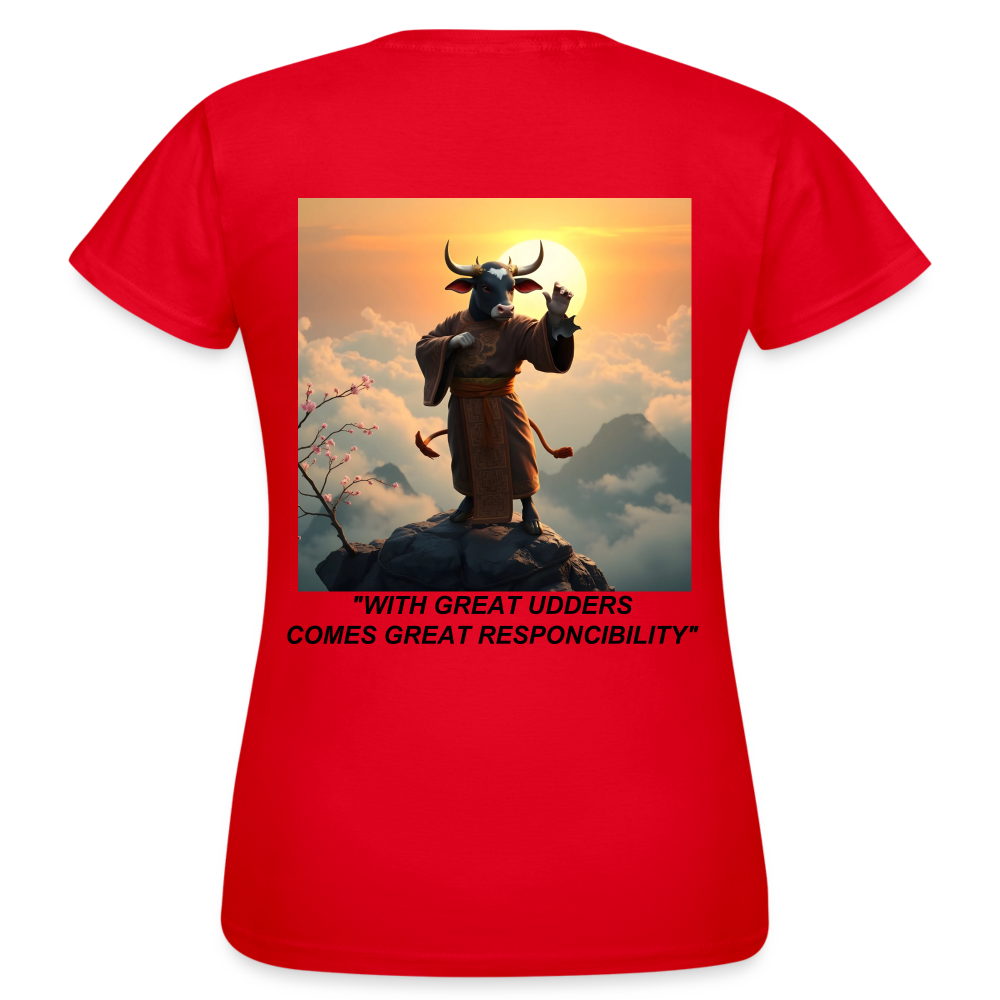 "WITH GREAT UDDERS" WOMEN'S CLASSIC T-SHIRT - red