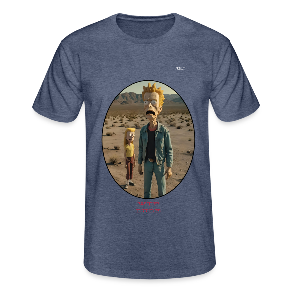 WTF DUDE!! MEN'S CLASSIC T-SHIRT - heather navy