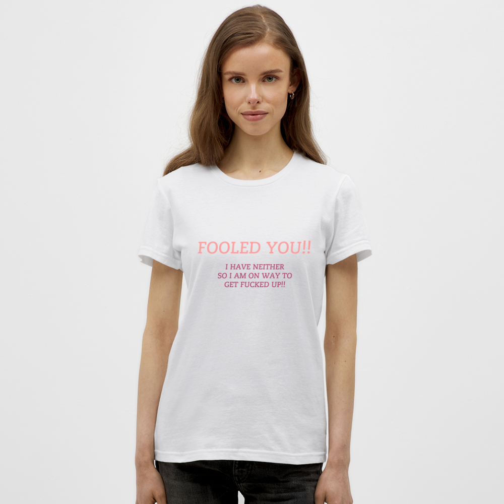 "WITH GREAT UDDERS" WOMEN'S CLASSIC T-SHIRT - white