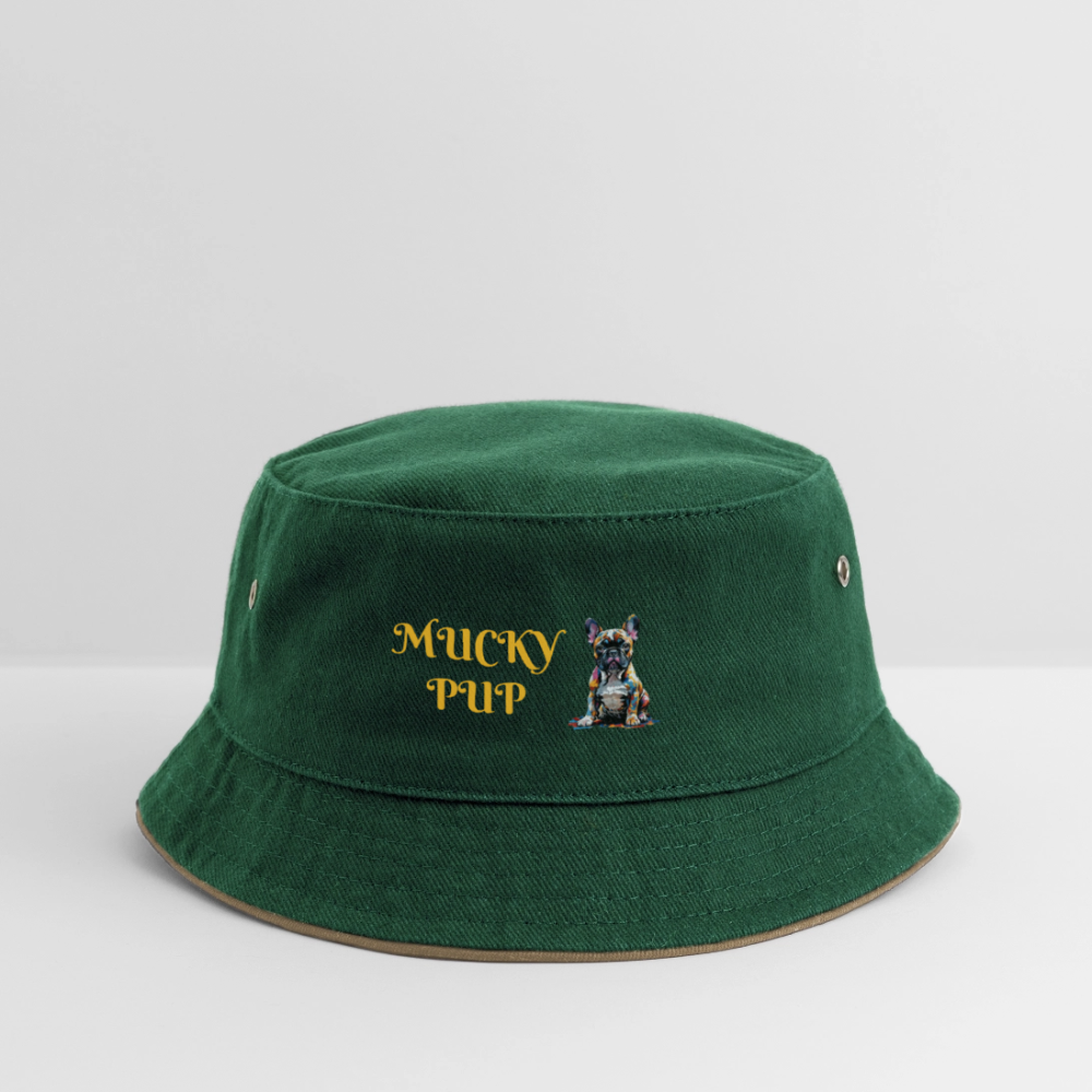 MUCKY PUP - CHICLREN'S BUCKET HAT - dark green/beige