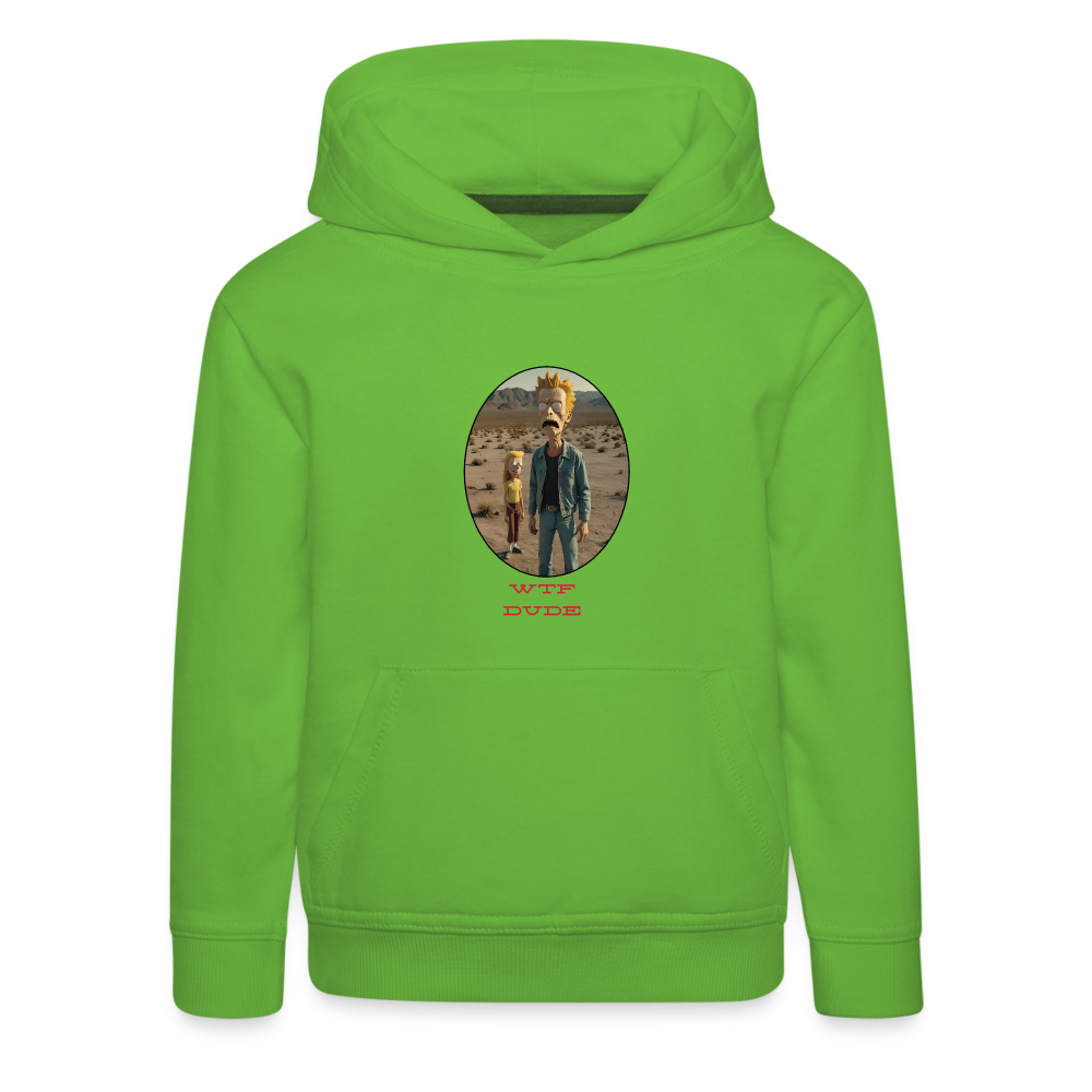WTF DUDE!! - CHILDREN'S PREMIUM HOODIE - light green