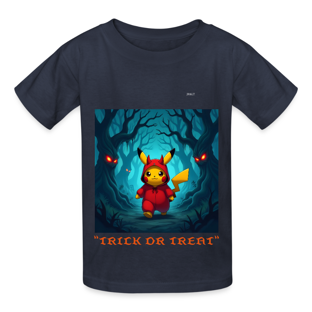 "TRICK OR TREAT" CHILDRENS T-SHIRT - navy