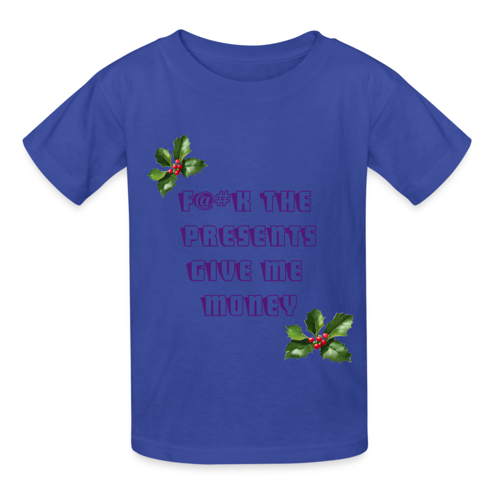 GIVE ME MONEY - CHILDREN'S T-SHIRT - royal blue