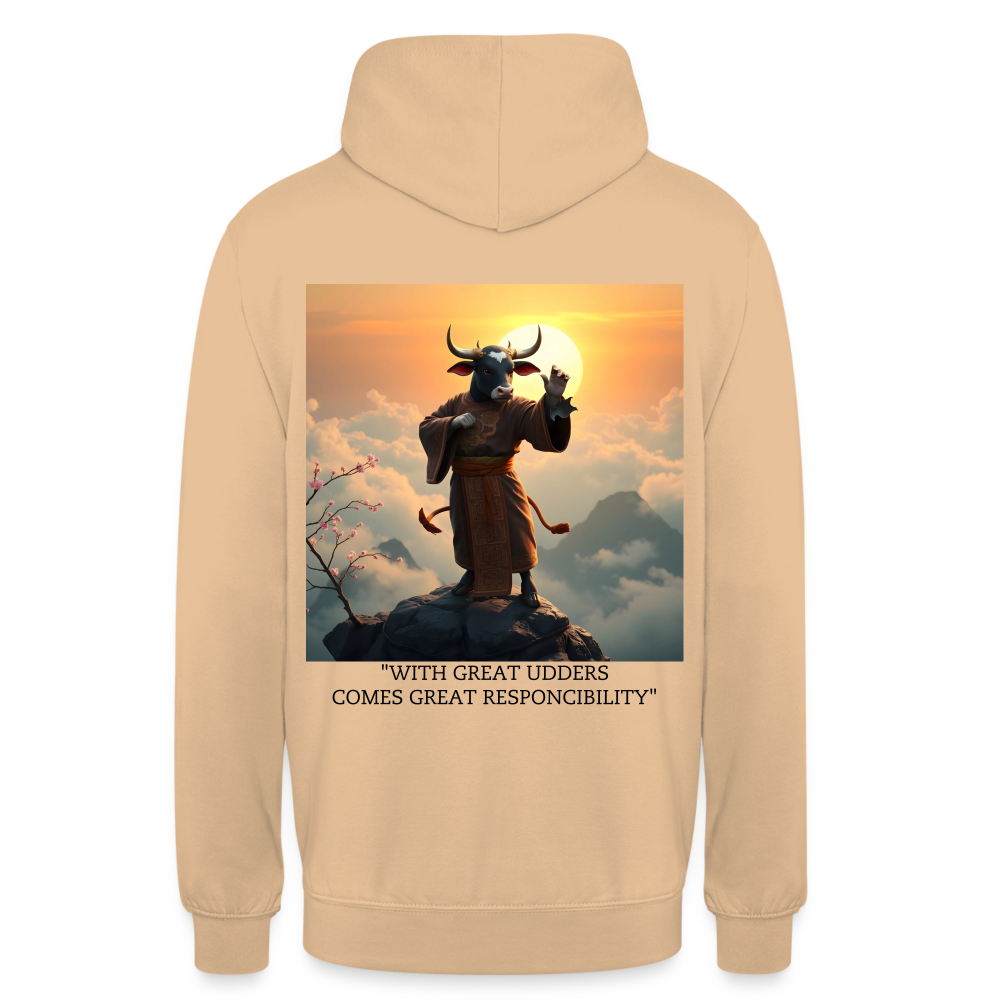 "WITH GREAT UDDERS" WOMEN'S HOODIE - peach