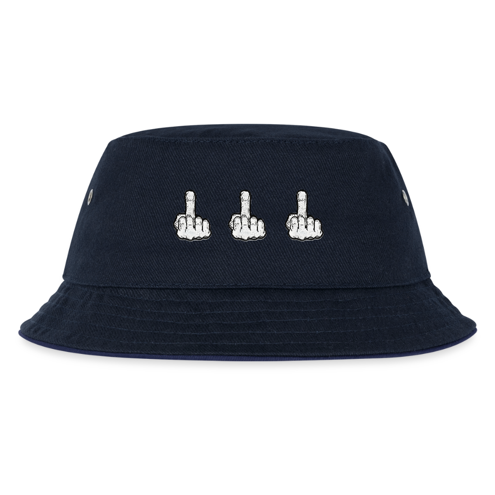 UP MIDDLE FINGER - CHICLREN'S BUCKET HAT - navy/navy