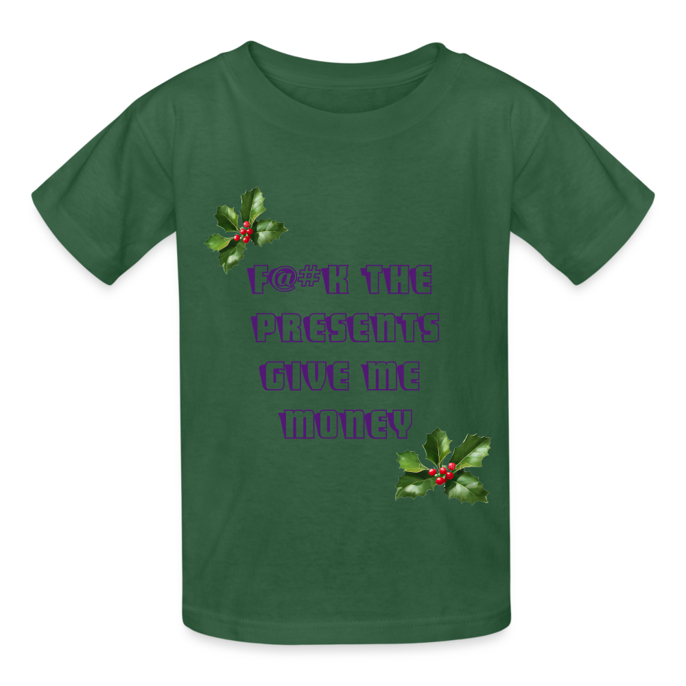 GIVE ME MONEY - CHILDREN'S T-SHIRT - bottle green