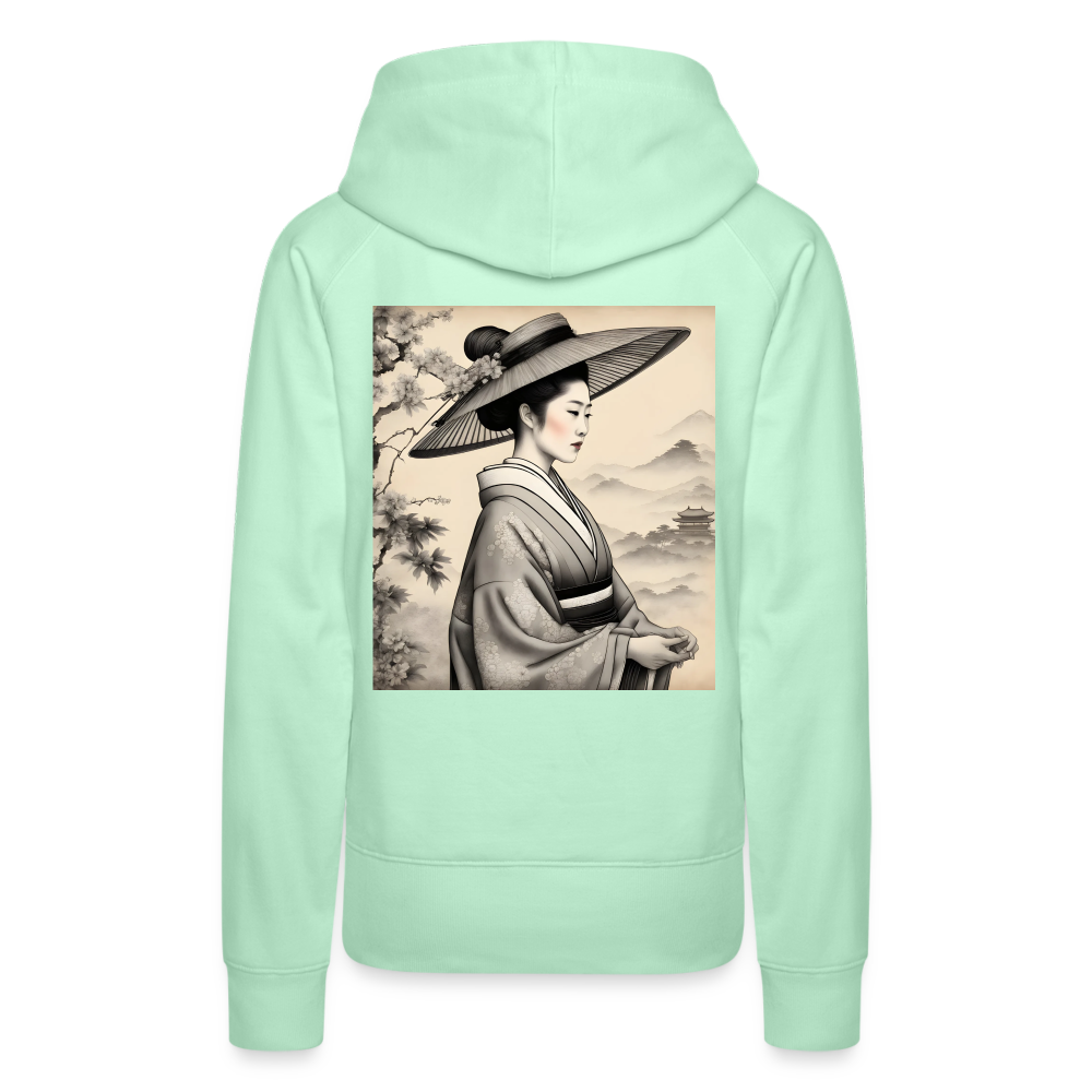 WOMAN AT PEACE - WOMEN'S HOODIE - light mint