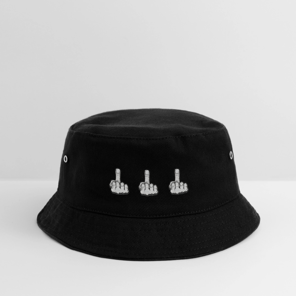 UP MIDDLE FINGER - CHICLREN'S BUCKET HAT - black
