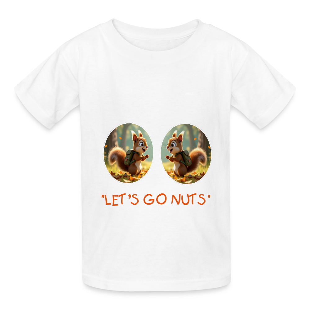 "NUTTY SQUIRELLS" CHILDRENS T-SHIRT - white