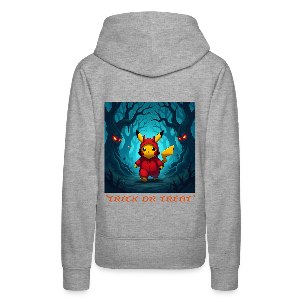 "TRICK OR TREAT" - WOMEN'S HOODIE - heather grey