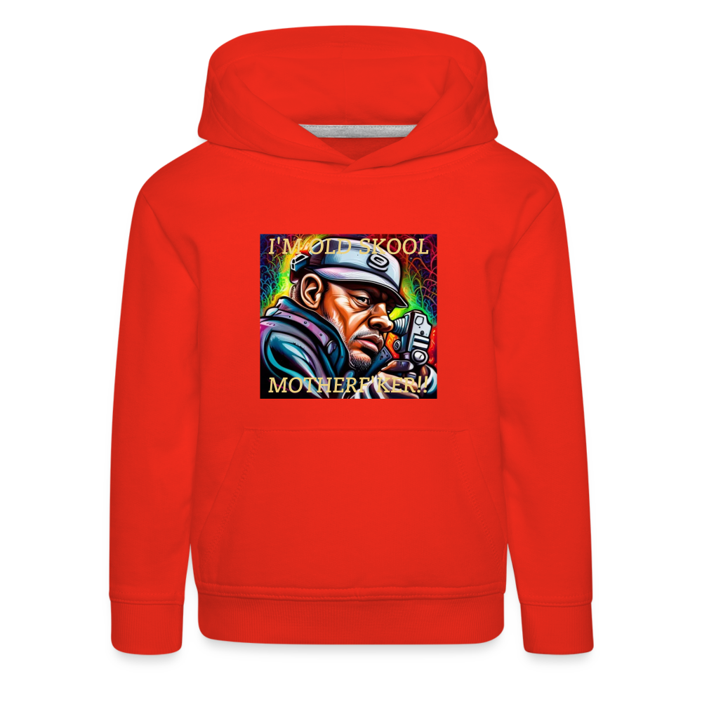 I'M OLD SKOOL MOTHERF'KER!! CHILDREN'S HOODIE - red