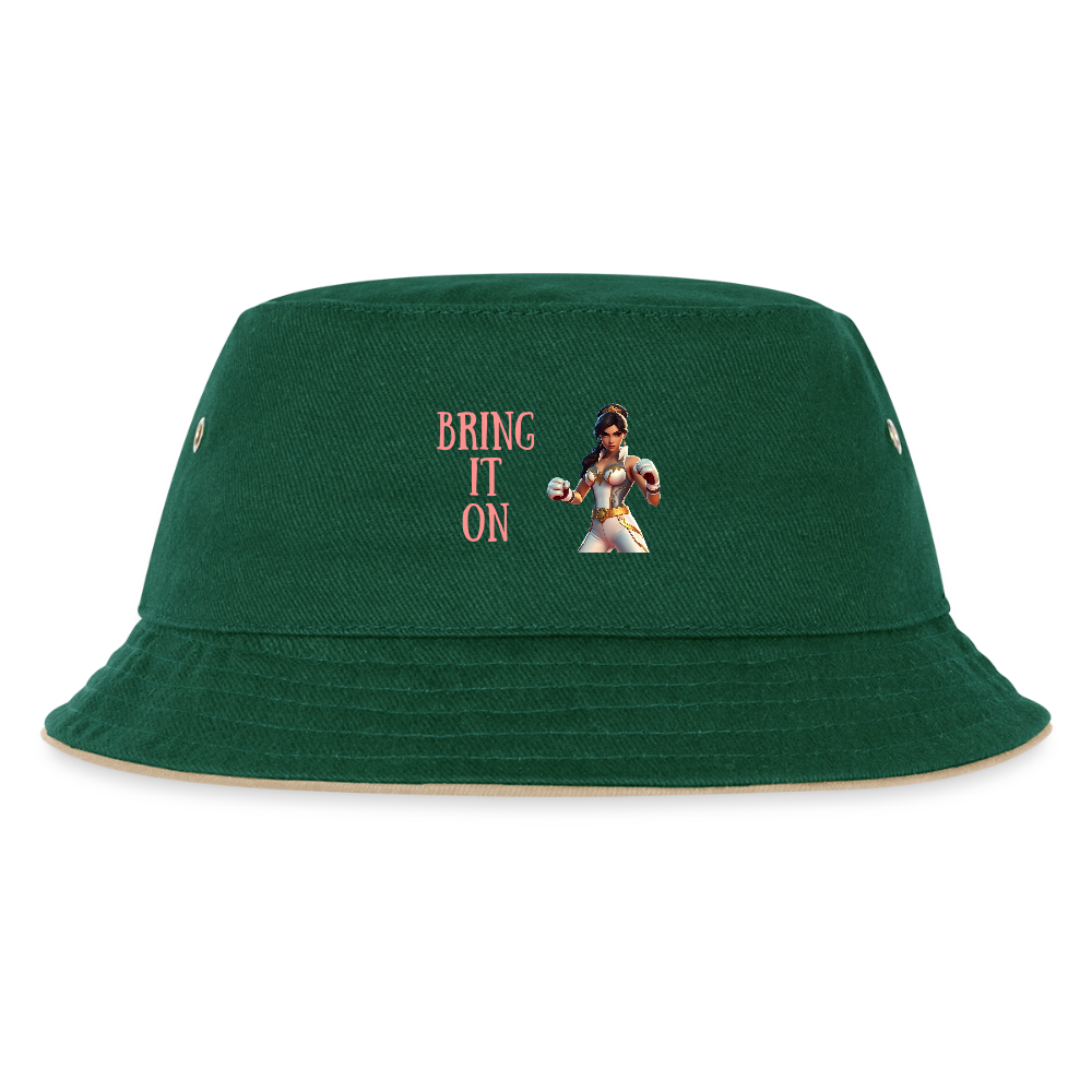 PRINCESS IN TRAINIING - CHICLREN'S BUCKET HAT - dark green/beige