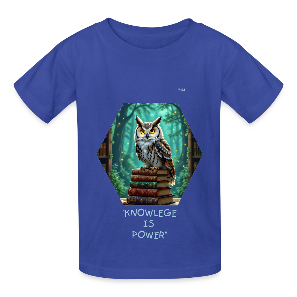 "KNOWEDGE IS POWER" CHILDRENS T-SHIRT - royal blue