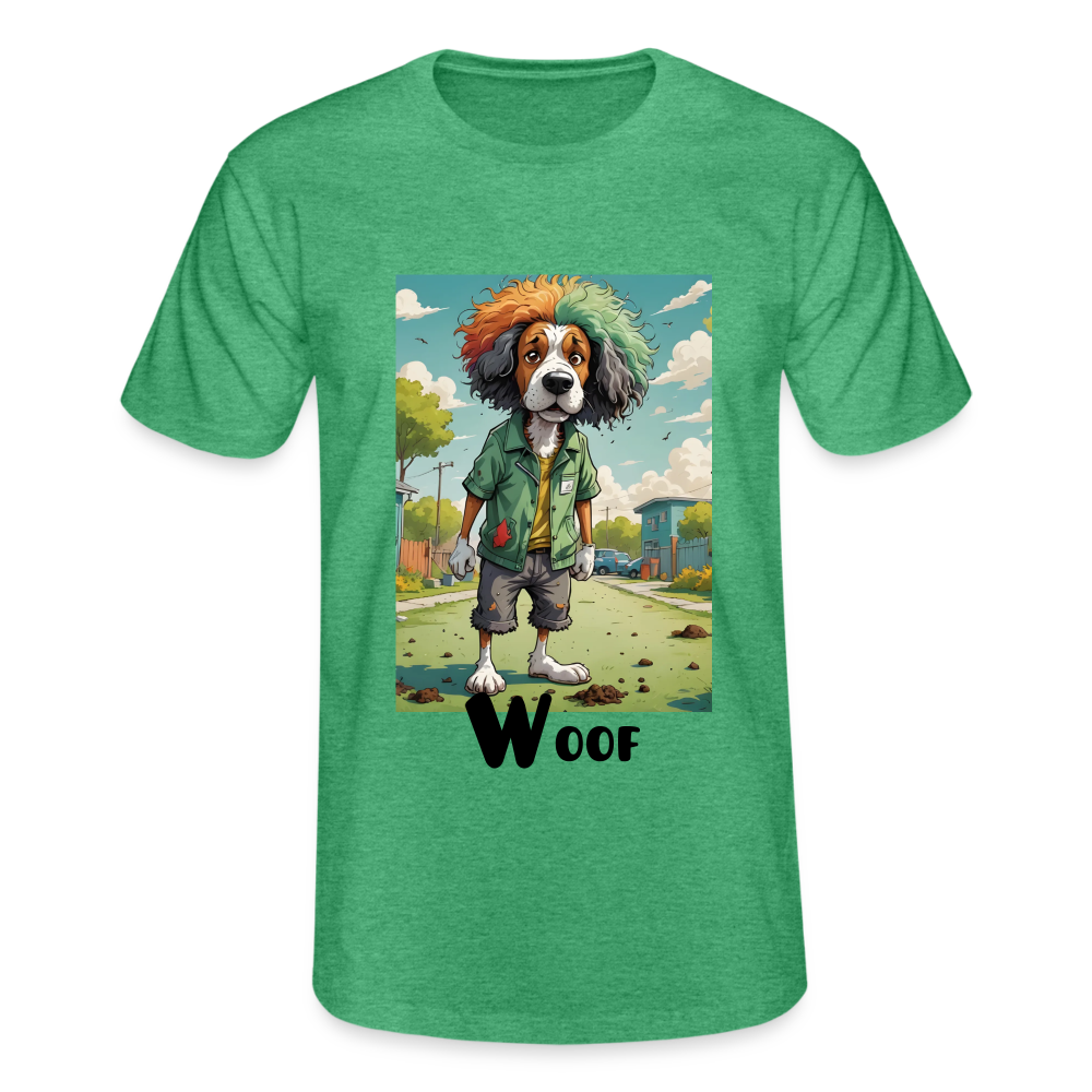 WOOF!! MEN'S CLASSIC T-SHIRT - heather green