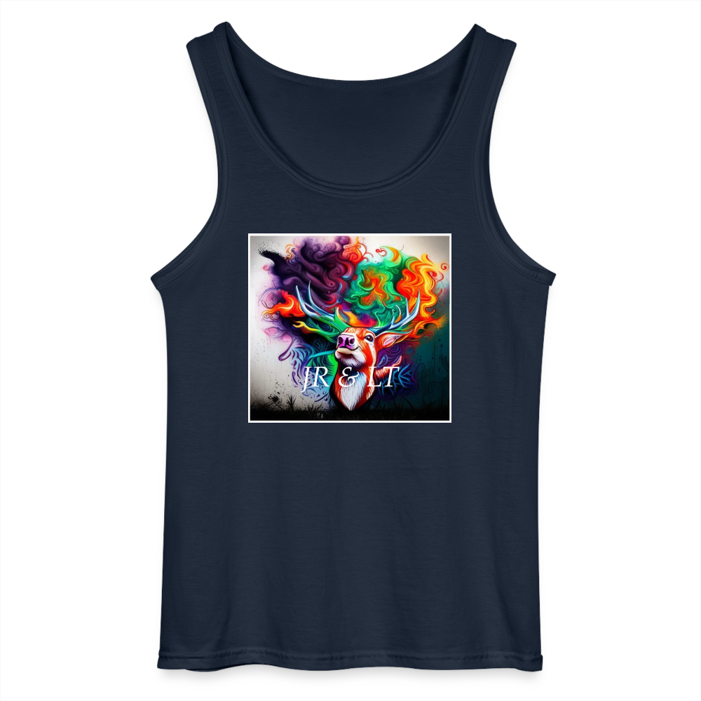 JR< TRADMARKED - MEN'S TANK TOP - navy