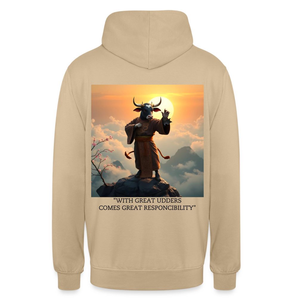 "WITH GREAT UDDERS" WOMEN'S HOODIE - beige