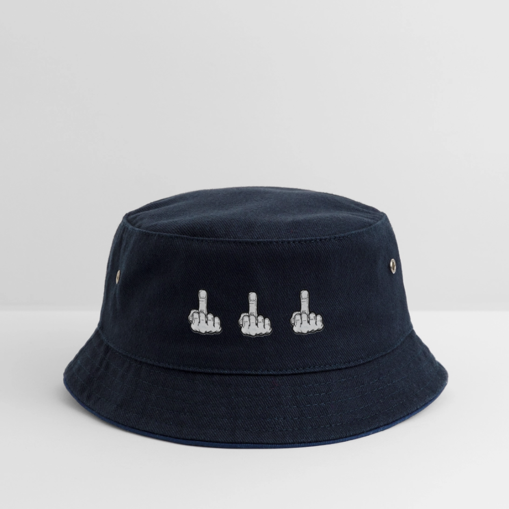 UP MIDDLE FINGER - CHICLREN'S BUCKET HAT - navy/navy