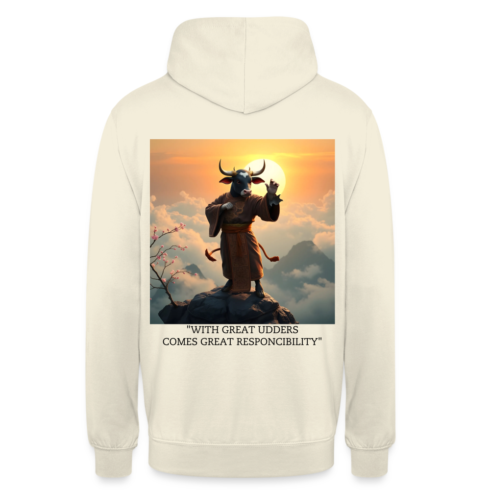 "WITH GREAT UDDERS" WOMEN'S HOODIE - vanilla