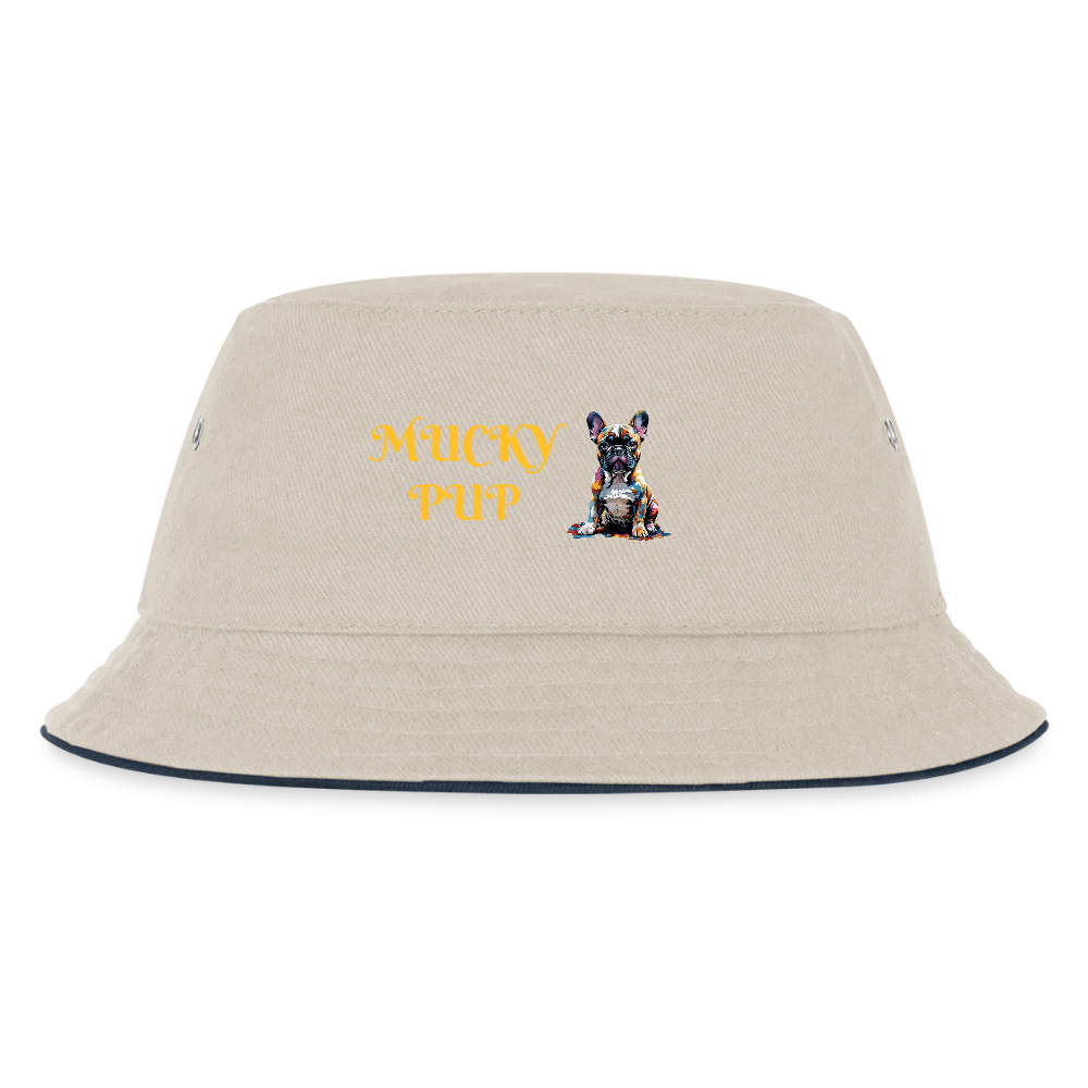 MUCKY PUP - CHICLREN'S BUCKET HAT - ecru/navy