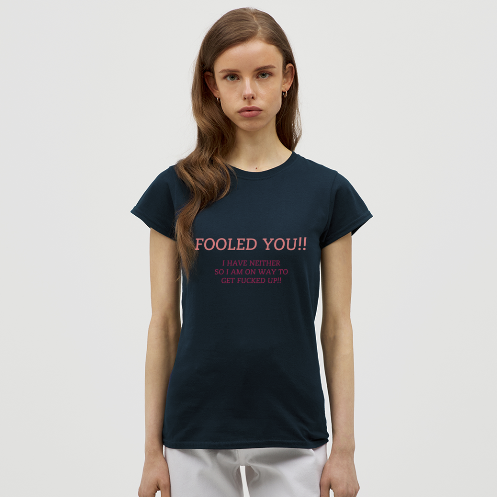"WITH GREAT UDDERS" WOMEN'S CLASSIC T-SHIRT - navy