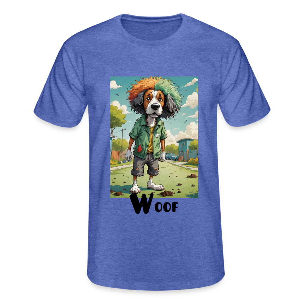 WOOF!! MEN'S CLASSIC T-SHIRT - heather blue