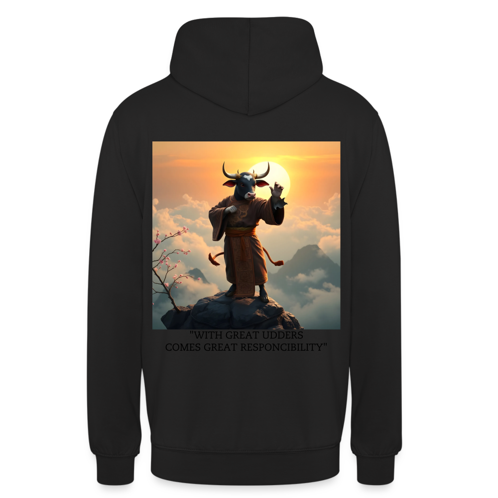 "WITH GREAT UDDERS" WOMEN'S HOODIE - black
