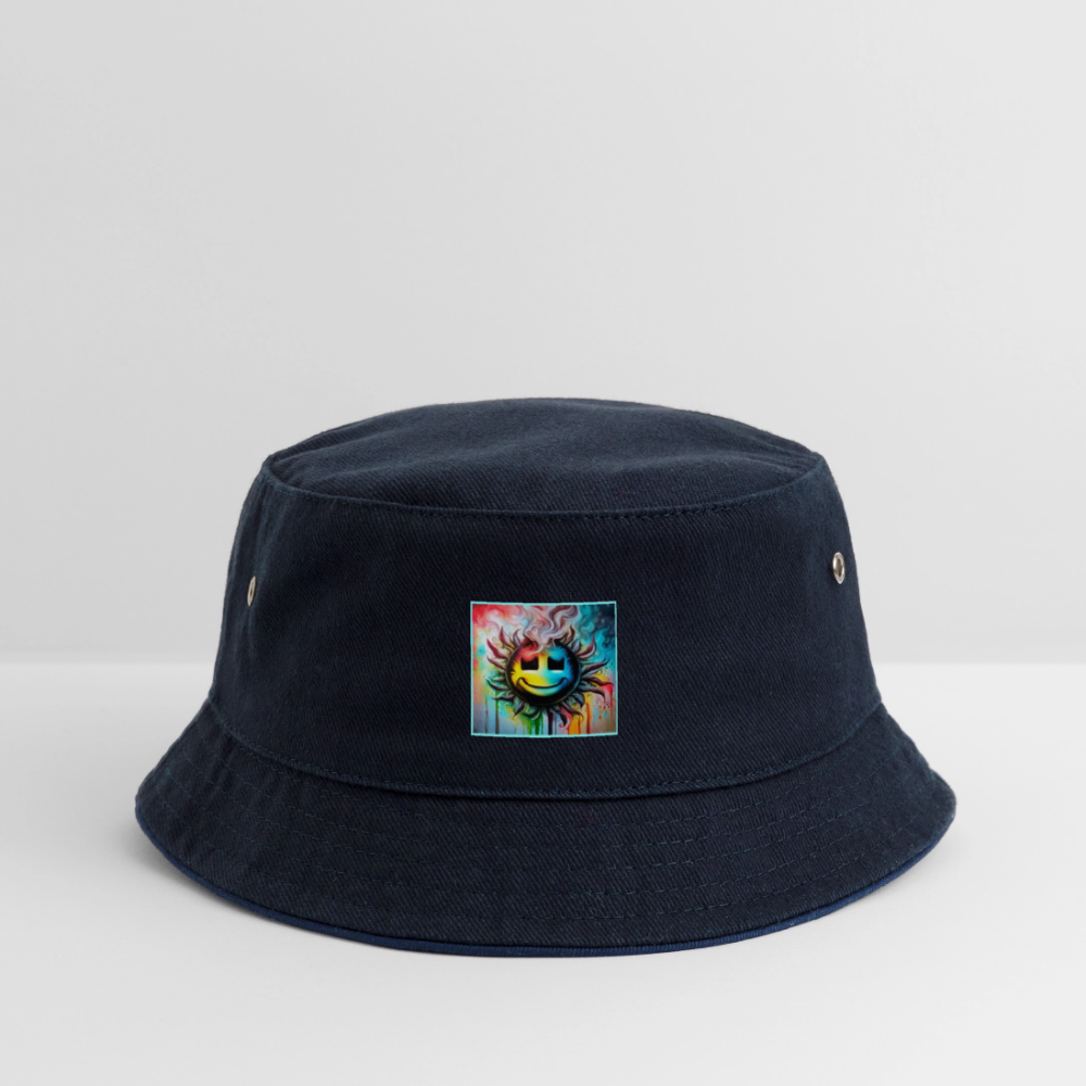 JR< TRADEMARKED LOGO - KIDS BUCKET HAT - navy/navy