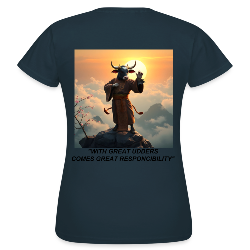 "WITH GREAT UDDERS" WOMEN'S CLASSIC T-SHIRT - navy