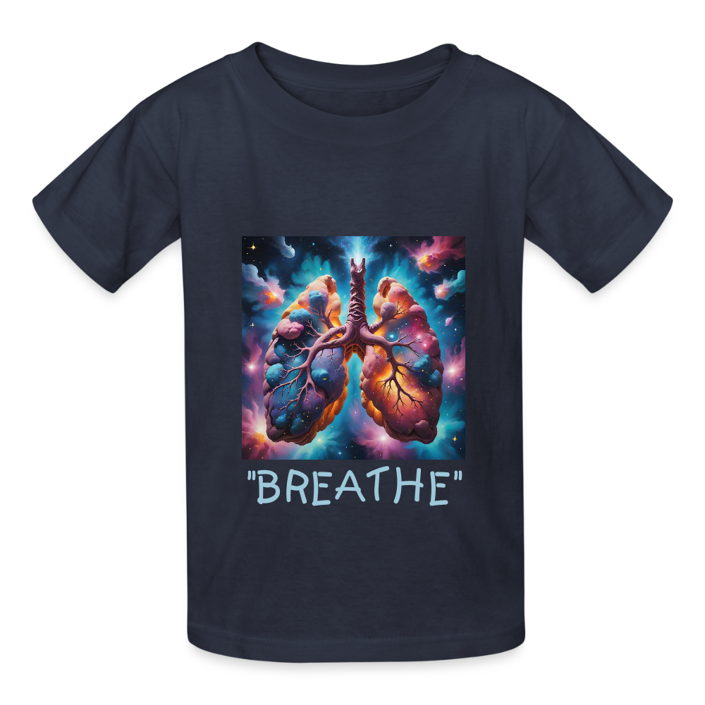 "BREATHE" CHILDREN'S T-SHIRT - navy