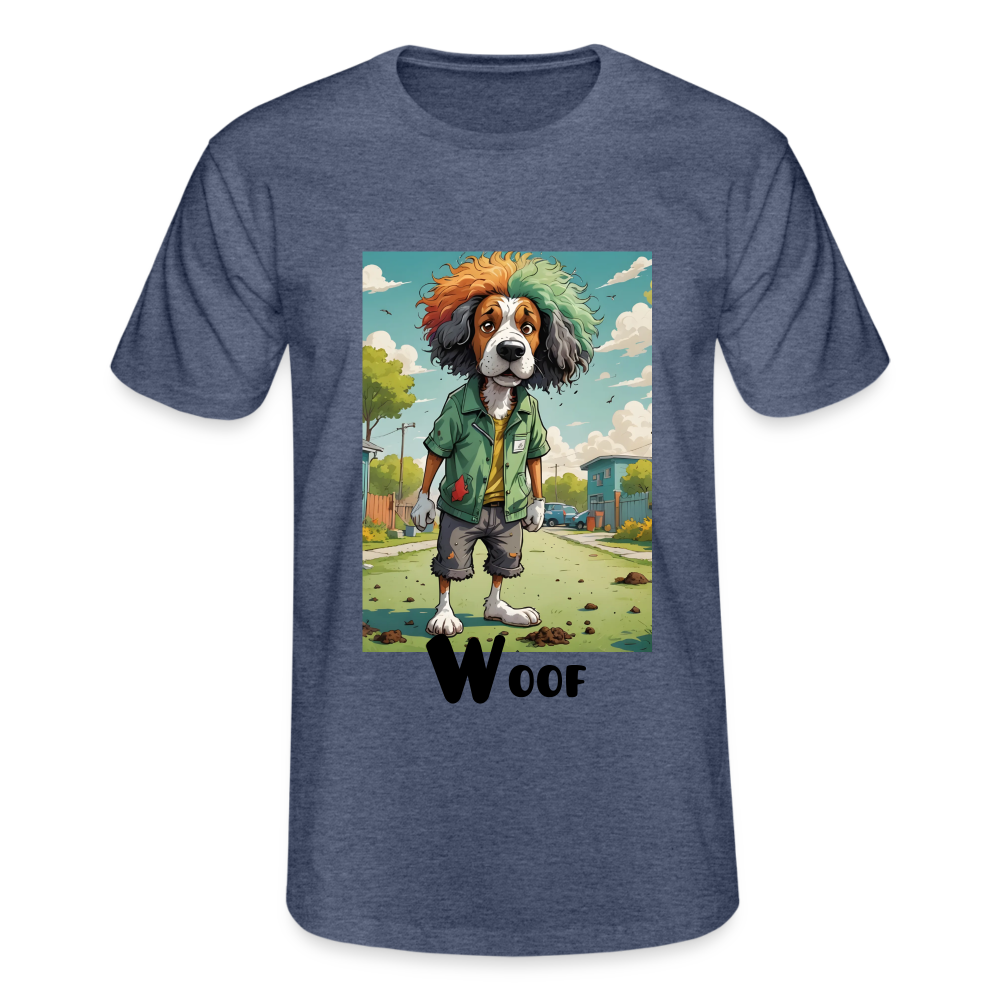 WOOF!! MEN'S CLASSIC T-SHIRT - heather navy
