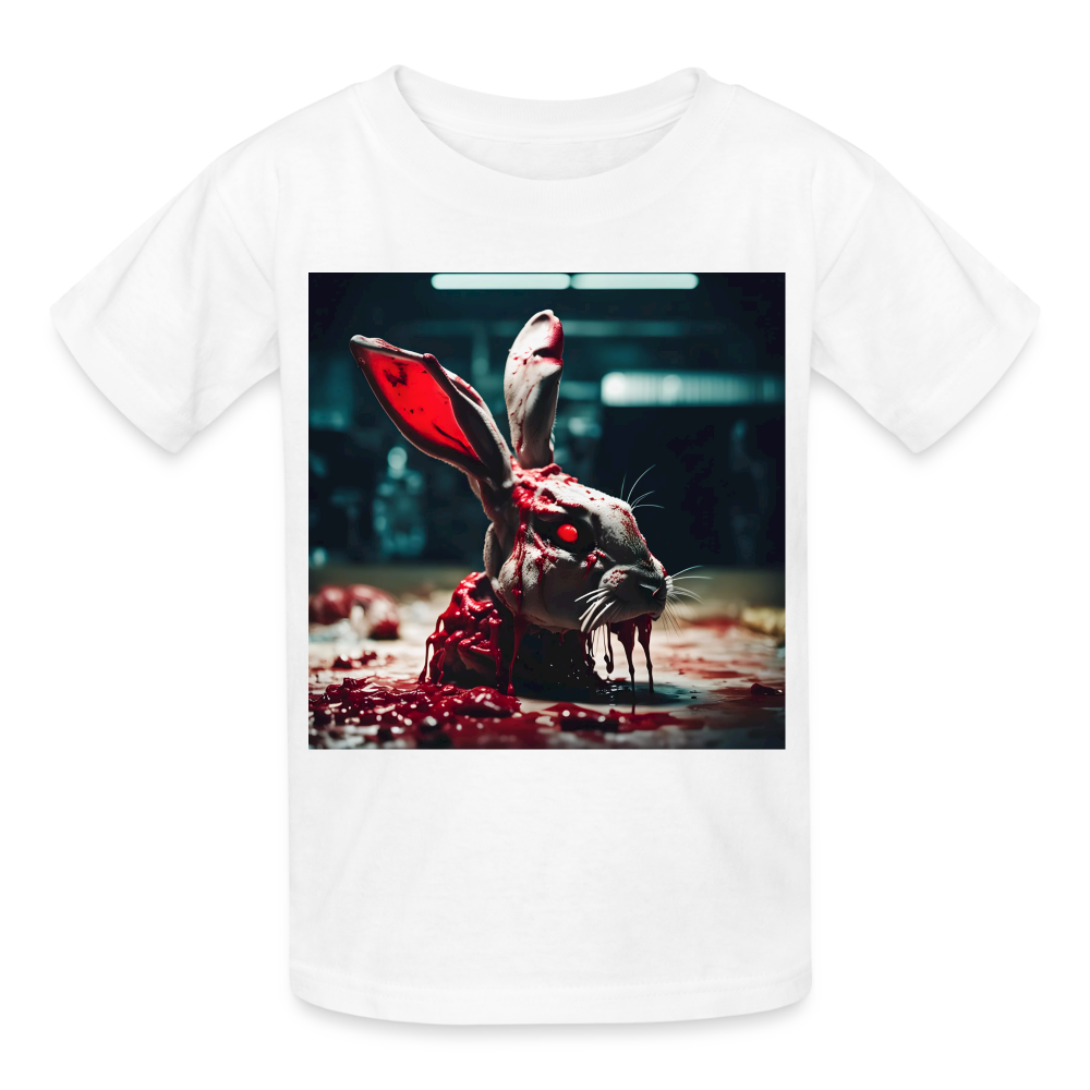 RED EYED RABBIT - CHILDREN'S T-SHIRT - white