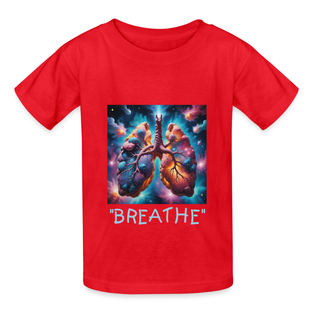 "BREATHE" CHILDREN'S T-SHIRT - red