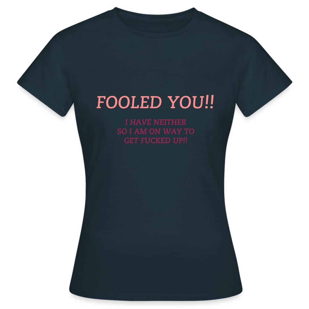"WITH GREAT UDDERS" WOMEN'S CLASSIC T-SHIRT - navy