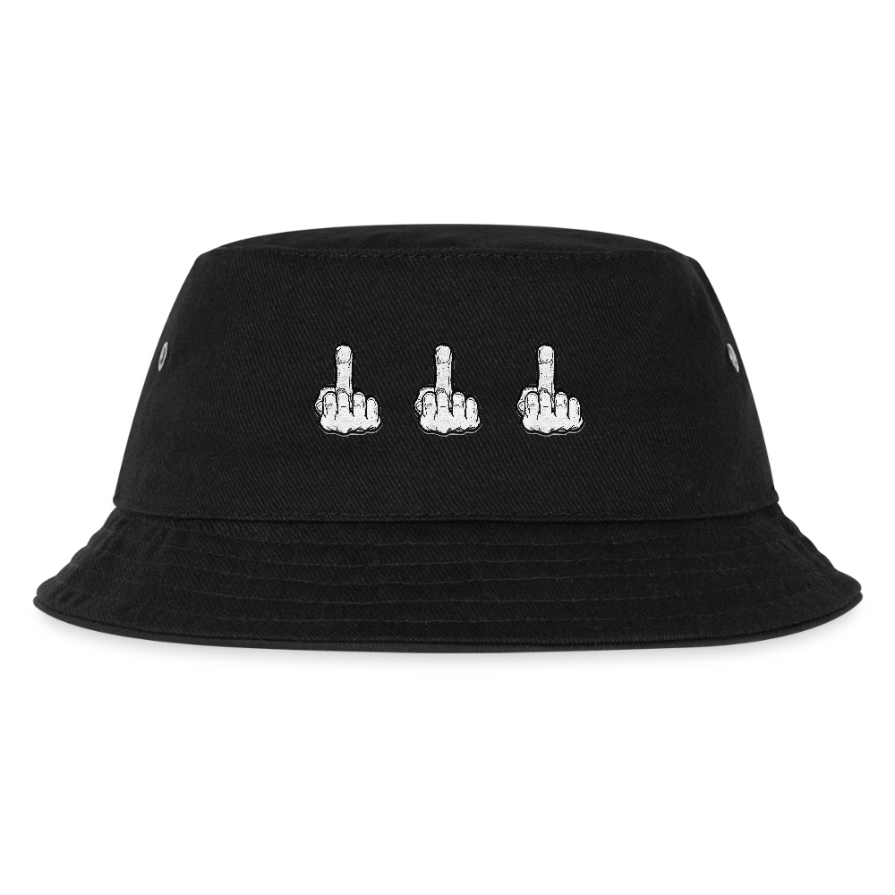 UP MIDDLE FINGER - CHICLREN'S BUCKET HAT - black