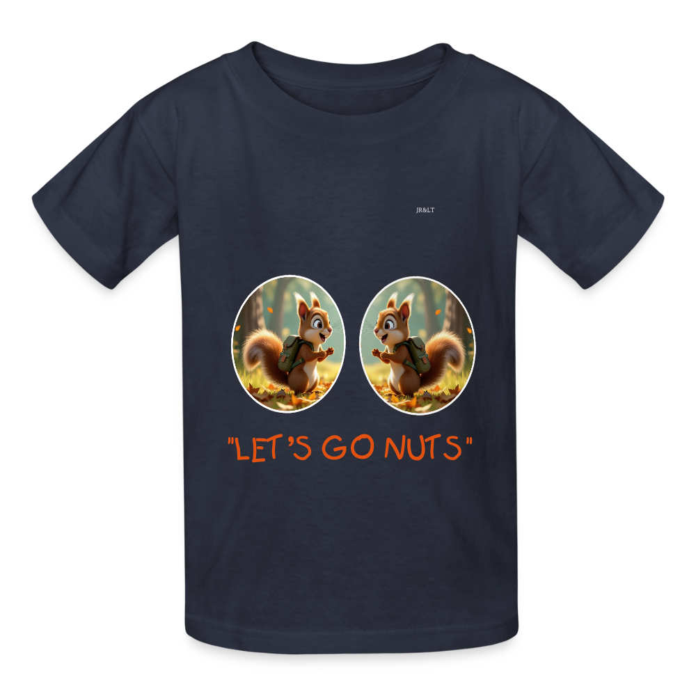"NUTTY SQUIRELLS" CHILDRENS T-SHIRT - navy