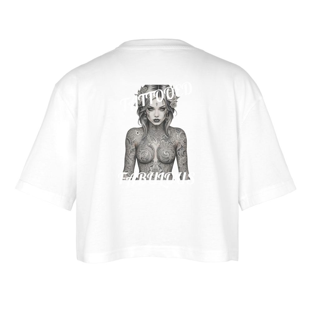 FABULOUS - WOMEN'S OVERSIZED CROP TOP - white