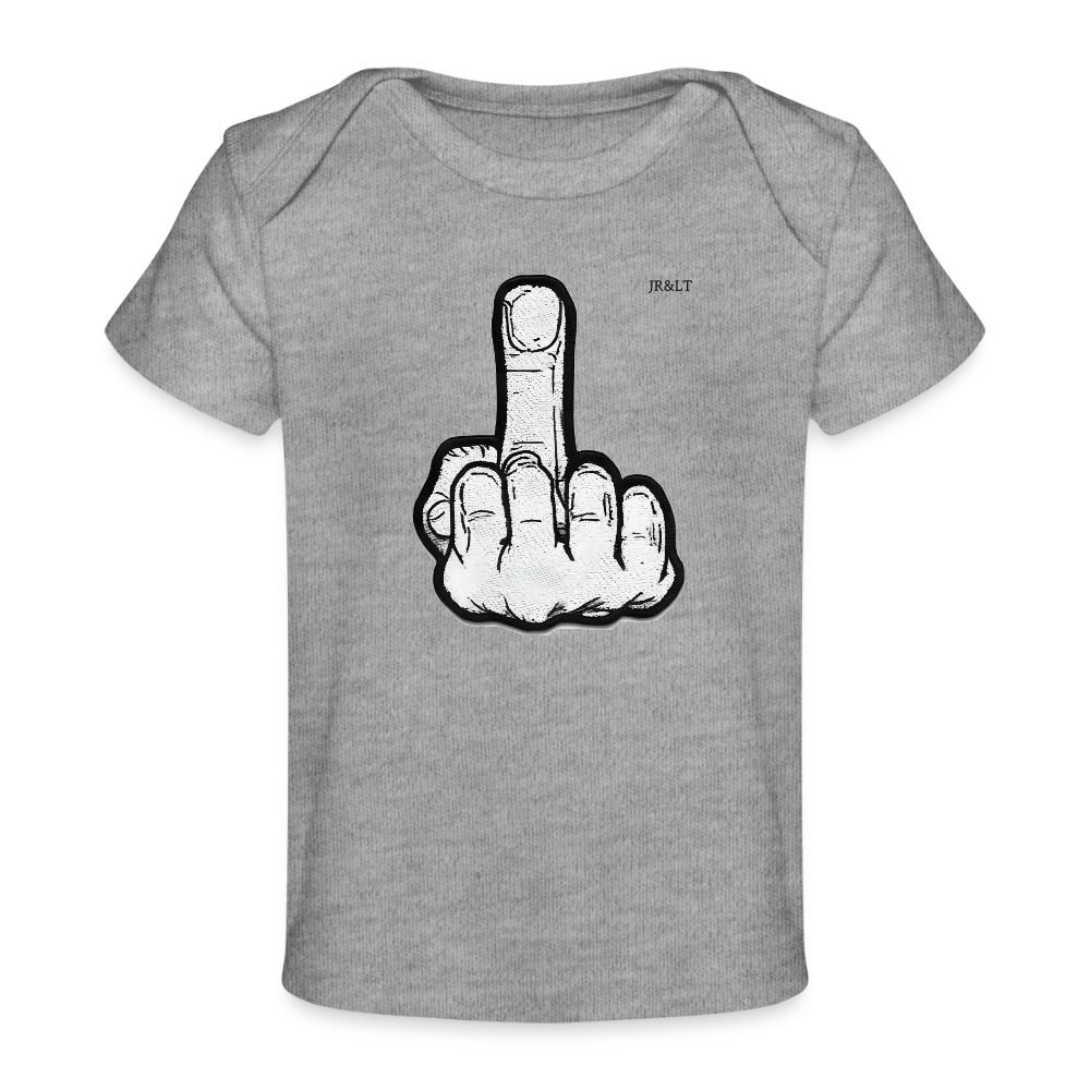 UP MIDDLE FINGER - BABY T-SHIRT - heather grey