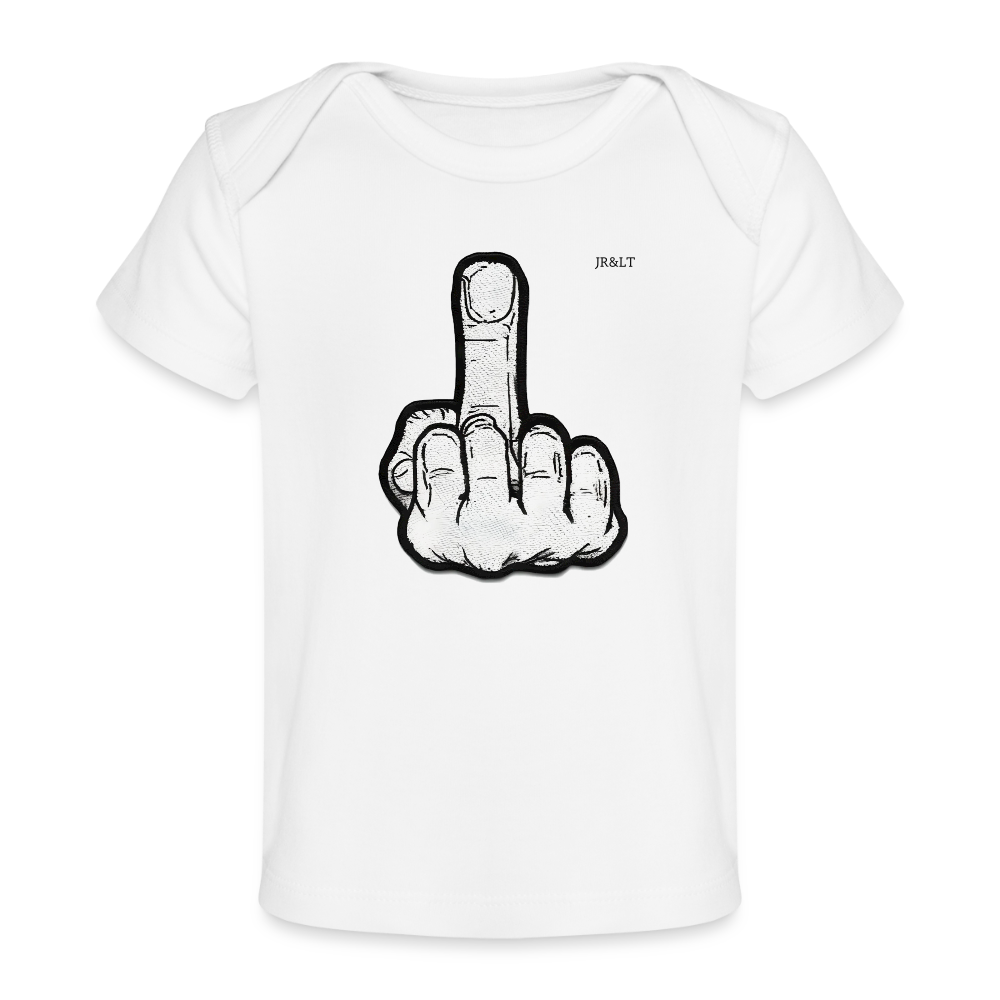 UP MIDDLE FINGER - BABY T-SHIRT - white