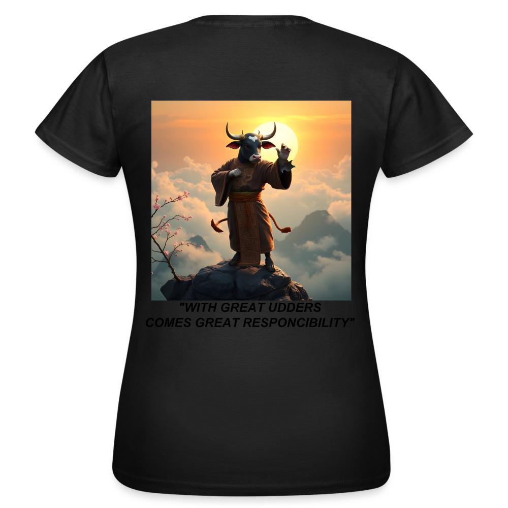 "WITH GREAT UDDERS" WOMEN'S CLASSIC T-SHIRT - black