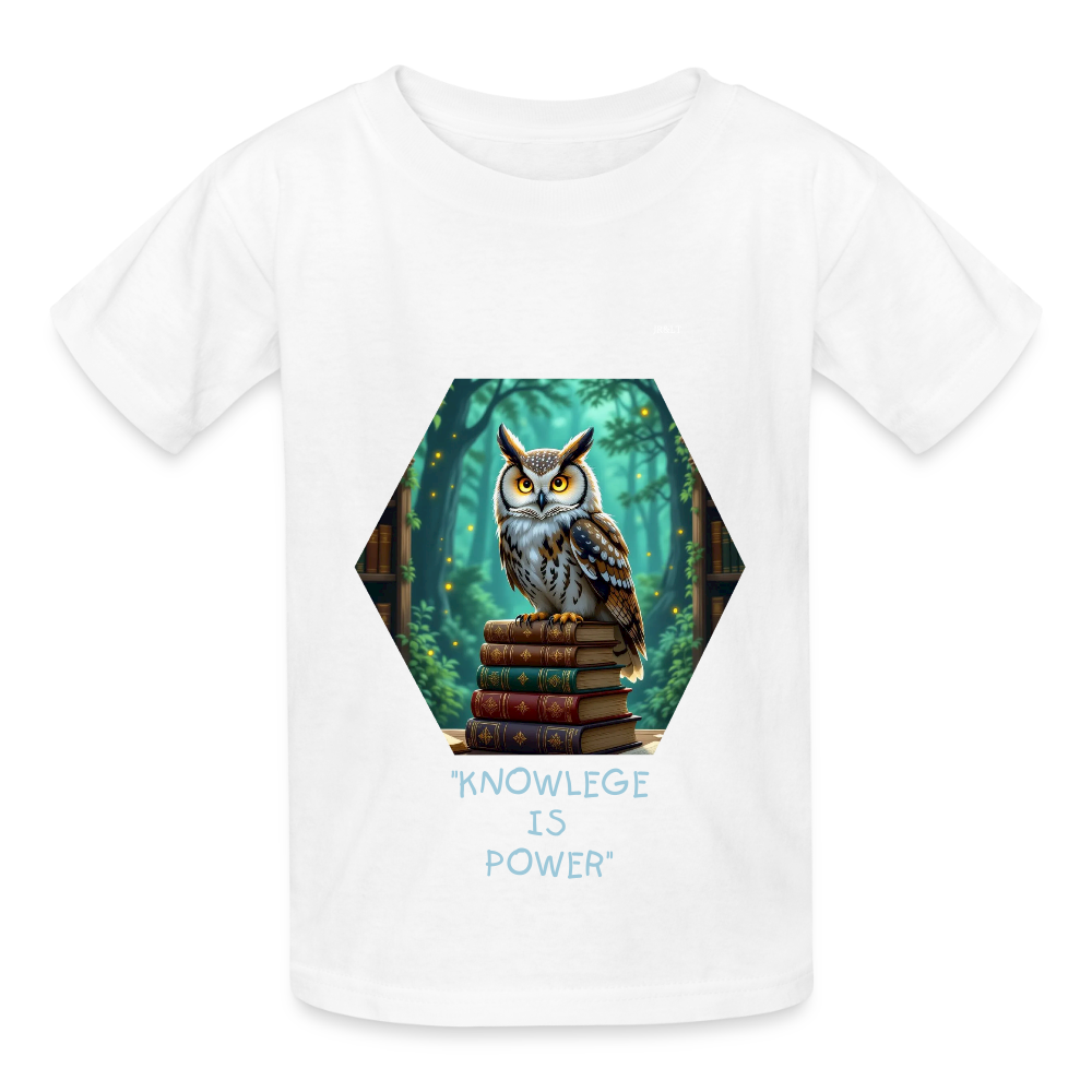 "KNOWEDGE IS POWER" CHILDRENS T-SHIRT - white