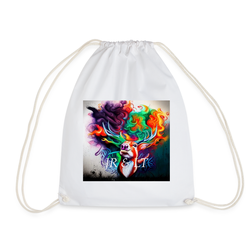 JR< -DRAWSTRING BAG - white