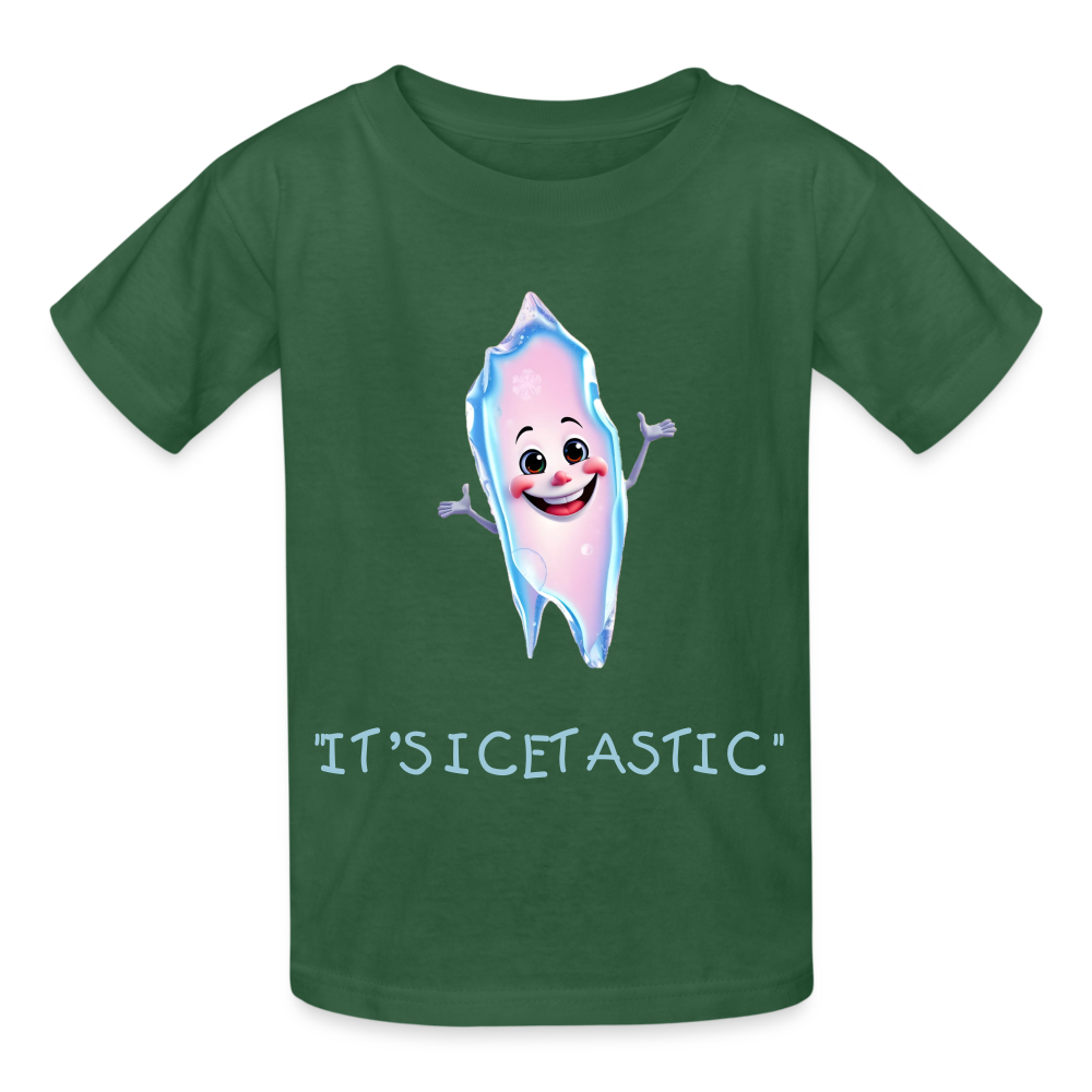 "IT'S ICETASTIC" CHILDREN'S T-SHIRT - bottle green